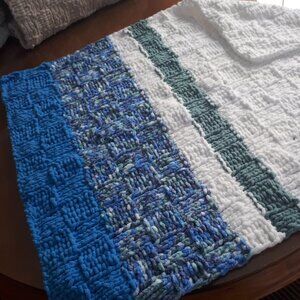 Hand knitted baby blanket